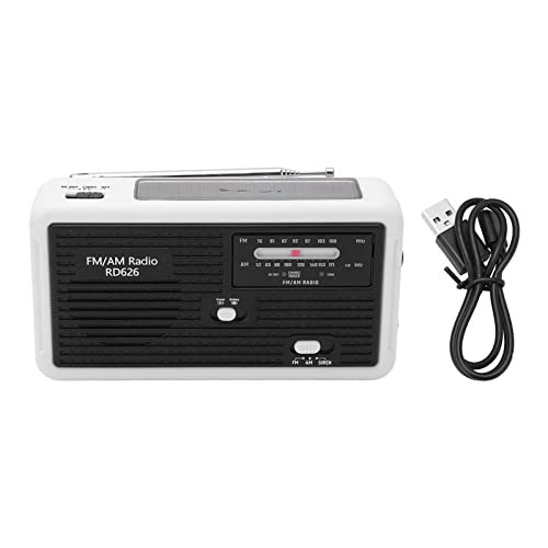 Tragbare Handkurbel AMFM Alert Radio Notfallwetter Solar Radio USB Ladung Handskrümmte Schwarze LED Tragbare Wiederaufladbare Radio für Outdoor Camping