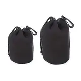 HOTMNTY Objektivtasche,Neopren Objektivbeutel,Objektiv Tasche,Objektive Und Kamerazubehör,Schutz Für Objektiv,wasserdichte Schutzbeutel Für Kamera Objektiv,Für DSLR-Kameraobjektiv,Schwarz,2 Stück