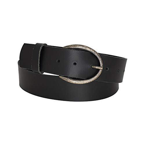 DayneQ 4cm Breit Echt Leder Guertel Altmetall Nickelfree - 40434-40-MET - SCHWARZ Bundweite 75cm