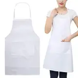 TMRBBesty Schürze,Kochschürze,Küchenschürze,Verstellbarem Küchenschürze,Unisex Kochenschürze Küchenschürze,Zum kochen, Backen,Malen,Hausarbeiten,Weiß