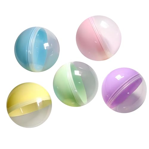 50 Stück Kleine Runde Kapseln, Leere Klare Farbige Kapseln Verdrehte Runde Bälle Automaten Kaugummiautomaten Kapseln Preis Container Füllbar Überraschung Ball für Kinder Party Favorit Preis (Style-A)