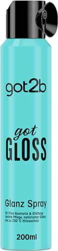 got2b gotGloss Glanz Spray (200 ml), Glanzspray für die Haare sorgt für bis zu 48 h Frizz-Kontrolle & ultimativen Glanz, Styling Spray schützt das Haar vor Temperaturen bis zu 230 °C