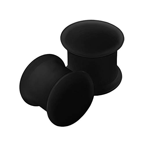 KJM FASHION 2 STK Silicone Black 10mm 00g Double Flared Ohrringe Flesh Earplugs Stecker Expander Dehnen Gauges Piercing Schmuck 2668