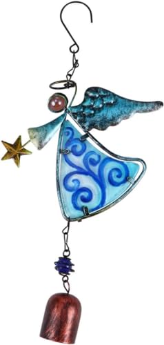 Windspiele for den Garten, Glücks-Windspiele, hängende Äolische Glocken, Metall-Windspiel, Engelsform, Glas-Windspiele, Garten-Hängeornament, dekorative Windspiele for Garten, Hof, Rasen