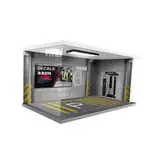 MERIGLARE Generic 1/18 Garage Diecast Car Vitrine Parkplatzszene mit Lichtern Staubdichte Fahrzeugszene Spielzeug Acryl für Modellsammler , Grau