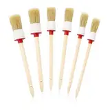 6 Stück Rundpinsel,Pinsel Borstenpinsel Set,Naturholz Rund Naturborsten,Professionelles Runde 20/25/30mm Brush,Lasurpinsel,Leimpinsel Pinselset Professionelle,Für Lack-Auto-ReinigungsbüRste