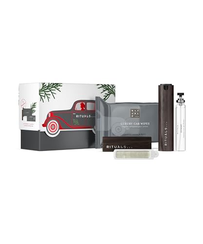 RITUALS The Ritual of Homme Autoparfum Geschenkset – Enthält ein Autoparfum, eine Packung Autotücher und einen wiederverwendbaren Holzhalter mit 2 nachfüllbare Lufterfrischern