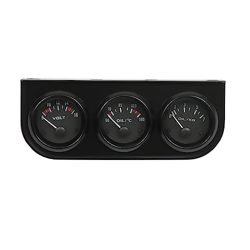 3-en-1 Automotor Kfz Zeiger Voltmeter/Öldruckmesser/Wasserthermometer 52 mm Zusatzinstrument Öldruckmesser LED Multifunktion