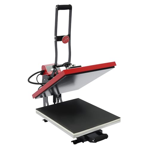 KAUITOPU Transferpresse 40×50 cm – Halbautomatisch mit LCD-Display, 2000W Textildruckmaschine für T-Shirts & Flache Materialien, Präzise Temperatursteuerung