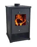 Prometey EEK A+ Kaminofen EKO 96175 Anthrazit Holzofen 10,2 kW Kamin Ofen Dauerbrandofen Werkstattofen Schwedenofen Hüttenofen Heizofen, Höhe 79 cm, Breite 50 cm, Tiefe 42 cm, 64 kg