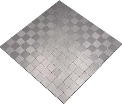 Mosaik Fliese selbstklebend Aluminium silber metall metall für WAND KÜCHE FLIESENSPIEGEL THEKENVERKLEIDUNG Mosaikmatte Mosaikplatte