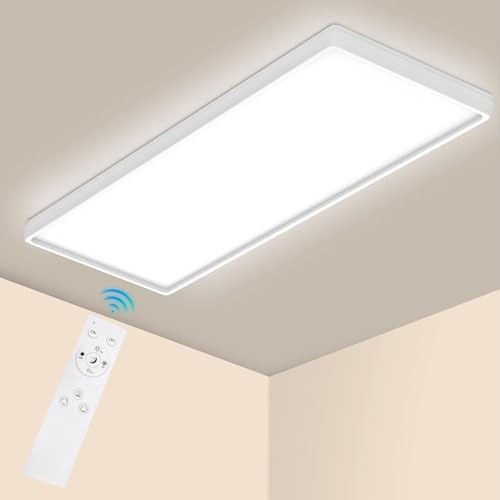 Epicflare Dimmbar LED Deckenleuchte, Deckenlampe LED Panel 58x20 cm mit Fernbedienung, 22W Küchenlampe 2700K - 6500K Badezimmer Lampe Warmweiß Kaltweißfür Büro Werkstatt Wohnzimmer