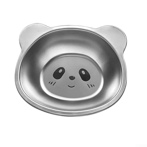Edelstahl-Teller-Set für Kinder, lustige Panda-Form für Kinder, leicht zu reinigen und stapelbar, perfekt für Schulessen und Outdoor-Aktivitäten (1)