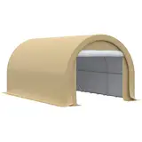 Outsunny Zelt Garage Carport ABM. 5L x 3l x 2,4H m robuster verzinkter Stahl PE hohe Dichte 190 g/m² wasserdicht UV-beständig beige