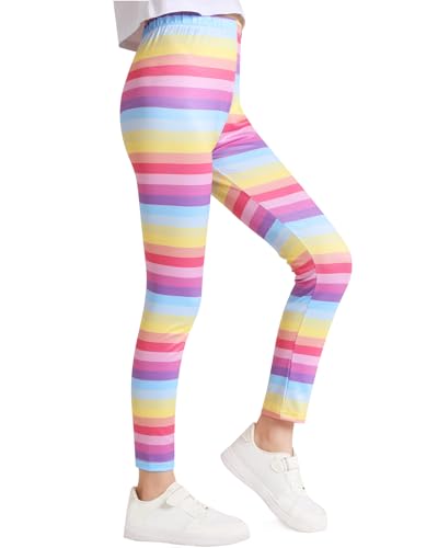 Charmi Mädchen Leggings Sporthosen Gymnastik Bunte Regenbogen 134-140 (Herstellergröße 140)