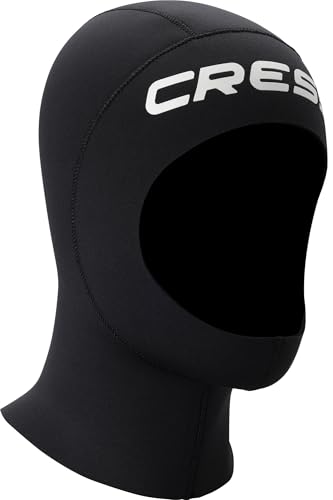 CRESSI Unisex-Adult Resilient Hood 3mm L Kopfhauben aus 3 mm dickem schwarzem, doppelt gefüttertem Neopren, L
