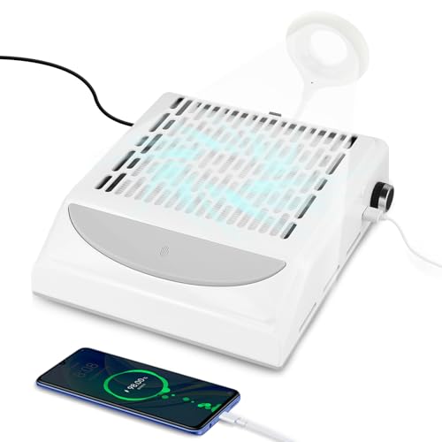 Staubabsaugung Für Nägel 100W,Usb Schnittstelle,Mit Led Licht,Drehbar Zum Einstellen Der Saugkraft,Wiederverwendbarer Filter,Nail Dust Collector Für Maniküre,Polieren,Gravieren