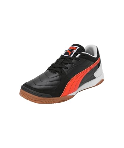 PUMA Erwachsene Pressing IV Futsal Schuhe 42 Black Flame Flicker Silver Mist Orange Gray