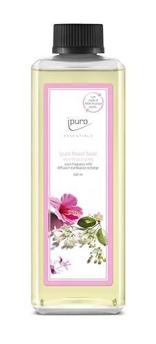 ipuro - Essentials Nachfüller Flower Bowl Raumduft - Refill Raumerfrischer mit Blumenduft, Mandarine, Bergamotte, Jasmin, Veilchen & Zedernholz Duft Aroma - Lufterfrischer Nachfüllflasche 500ml