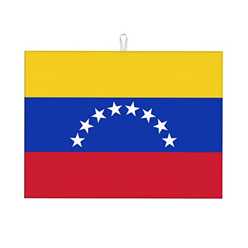 230 Geschirrabtropfmatte Flagge Venezuelas Trockenmatte Für Die Küche Saugfähige Spülbeckenmatte Dauerhaft Geschirr Trockenmatte, Für Besteck, Küche, 46x61cm