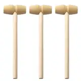 RDNKVB Holzwerkzeuge Hämmern,Holz Krabben Hammer,Mini Holz Hammer,Krabben Hummer Schlägel,Hammer Schlagen Spielzeug,DIY Kleine Malerei Hammer Spielzeug für Kinder 3 Stück