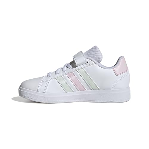 adidas Grand Court 2.0 Shoes Children Tennisschuhe, FTWR White/Crystal Jade/Clear pink, 21 EU