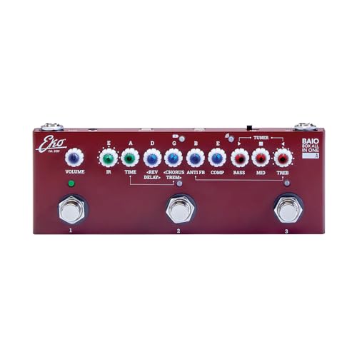EKO Guitars – Multieffekt-Pedal mit integriertem IR für Akustik-, Klassik- und Bassgitarre, 8 IR, Klangsteuerung, Kompressor, 2 Eff. Modulation, 2 Eff. Eff. Verzögerung, Live/Preset