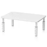 Bracwiser Monitor Ständer Schreibtisch Monitor Stand Riser 3 Höhenverstellbare Monitor Erhöhung mit Gitterlochplattform für Laptop, Computer, PC, Drucker, Beamer bis zu 20 kg Monitorständer Weiß