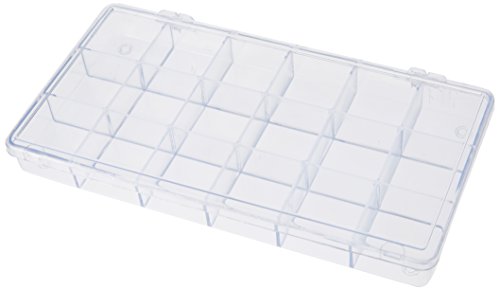 Rayher Hobby Rayher Hobby Rayher 3901937 Sortierbox, mit 18 Fächern à 3,3 x 3,3cm, transparent, 20 x 10 x 2cm, praktische Aufbewahrung von Kleinteilen