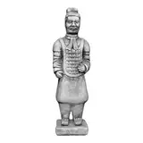 gartendekoparadies.de Statue chinesischer Terrakotta-Krieger, Steinfigur, H. 48 cm, 6 kg, Grau, frostsicher aus Steinguss für Außenbereich