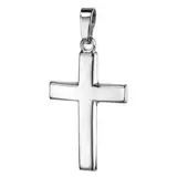 JEVELION Anhänger-Kreuz Silber-Kreuz für Damen, Herren und Kinder Kreuzanhänger 925 Sterling-Silber Kettenanhänger in gewölbter Form + Schmuck-Etui