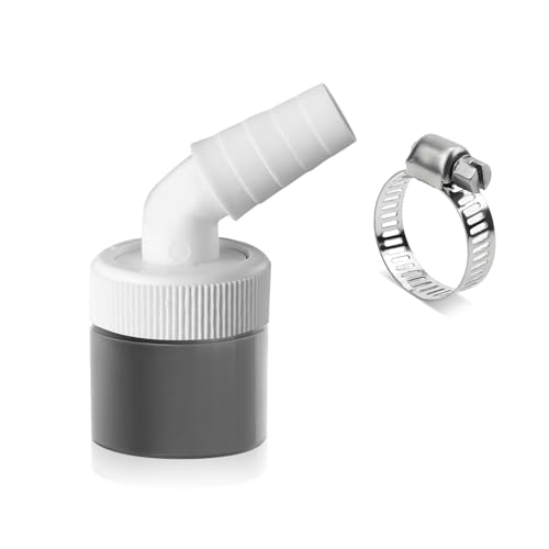 Waschmaschine Abfluss Adapter, 1 1/4 zoll Waschmaschinenanschluss Waschmaschine Anschluss Abfluss für Rohr Ø40 mm, Eingang Ø19-24 mm mit Schlauchschelle, für Geschirrspüler Trockner Gartenschläuche