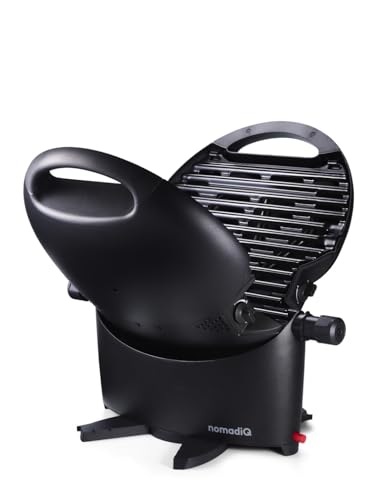 NOMADIQ BBQ Camping | Tischgrill | Compact | 2 Brenner | gasgrill camping | gasgrill balkon Wohnmobil | grillplatte, portable, outdoor, barbecue, outdoor kocher
