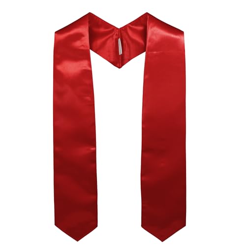 GraduationMall Abschluss Stola für akademische Kirche Priester Chor Stola Stahl 183cm Unisex Erwachsene Rot