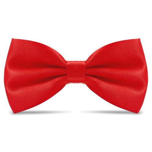 AHLPO Elegante Herren Fliege - Hochwertig, Mit Haken Verstellbar, Fliege Anzug für Hochzeit Party Feiern Büro Geschenk, Fliegen für Herren Damen Jungen, Fliege Rot