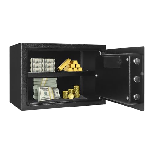 Tresor Safe mit ZahlenschlossSchranktresore Möbeltresor,22L Elektronischer fürBargeld, Eigentumsurkunden, Ausweise, Schmuck, Luxusgüter, Gold