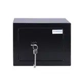 DONAU TECH Tresor Möbeltresor 4,6 L / 23 x 17 x 17 cm/Manuell Safe Möbeltresor/Safe Geldschrank Boden-Wandtresor Wandsafe ink. 2 x Schlüssel/Schwarz