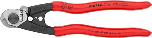 Knipex Drahtseilschere geschmiedet mit Kunststoff überzogen 190 mm 95 61 190