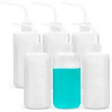 Winter Shore Quetschflasche 500ml (6er-Pack) - Auslaufsichere Spritzflasche 500ml mit Schmaler Dosierspitze & Messlinien - Laborflasche für Wimpern, Tattoo-Seife & Pflanzenbewässerung - LDPE, BPA-Frei