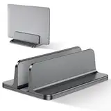 Bewahly Vertikaler Laptop Ständer, Aluminium Verstellbarer Notebook Ständer Platzsparender Halterung für MacBook Pro/Air, iPad, Samsung, Huawei, Surface, Dell, HP, Lenovo und andere (Grau)