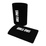 GORILLA SPORTS® Kettlebell Wristlet - 1 Paar, 11x7,5x2 cm, mit Hartplastik-Einlage, Baumwolle, Schwarz - Handgelenkschutz, Unterarmschutz, Wrist Guard, Schutz Abdeckungs Klammer, Kettlebell Training