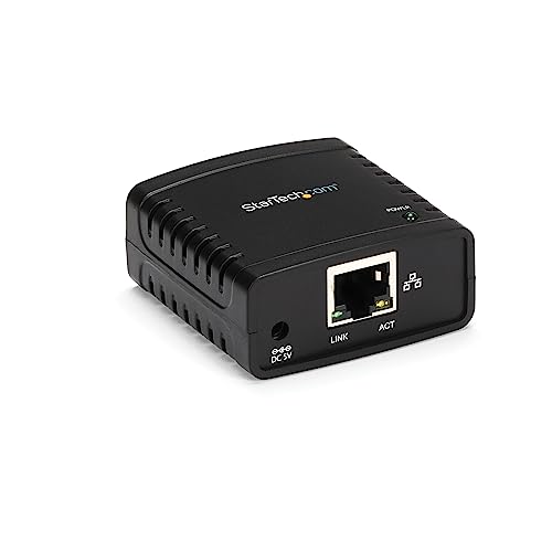 StarTech.com 10/100Mbit/s Ethernet auf USB 2.0 Netzwerk Printserver - Windows 10 - LPR - LAN USB Druckserver Adapter (PM1115U2)