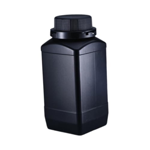 Fenteer Weithalsflasche, Chemikalien-Spenderflasche, 1000 ml, HDPE, alkalibeständig, auslaufsicherer Flüssigkeitsbehälter für das Klassenzimmer, Heimlabor, Schwarz, mit Schwarzer Kappe