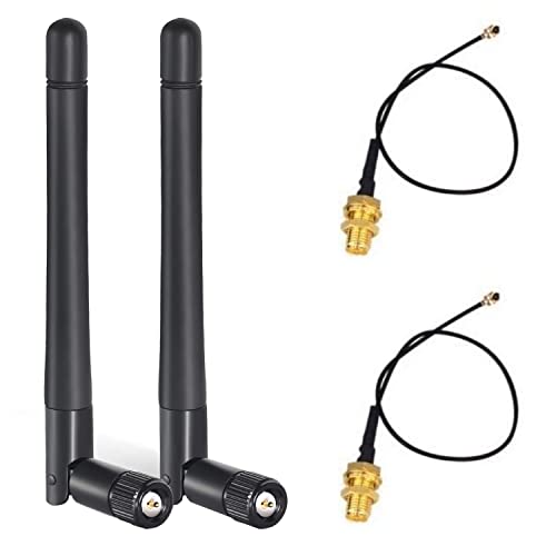 KHIYQILO WiFi Antenne 2.4GHz 3dBi SMA Connector IPEX Antenne für WiFi Router Drahtlose Netzwerkkarte Sicherheit IP Kamera Videoüberwachung Monitor Bluetooth Antenne