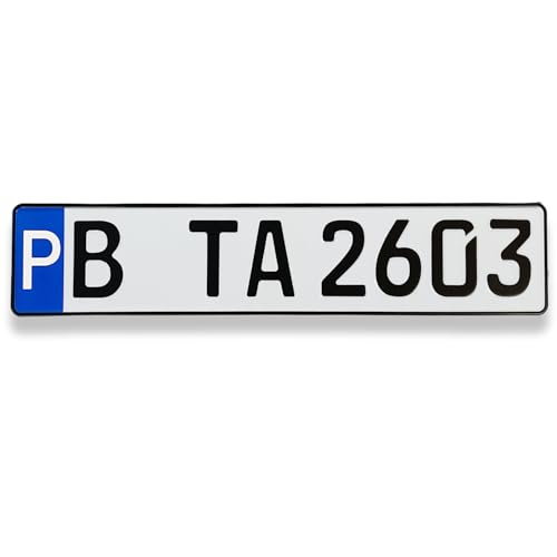 TA TradeArea hochwertige geprägte Parkplatz-Kennzeichen | Schilder in der Göße 520x110 mm (Wunschprägung)