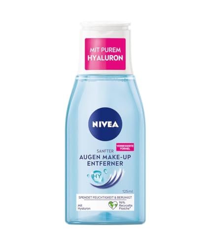 NIVEA Sanfter Augen Make-Up Entferner (125 ml), nicht fettendes Abschminkwasser mit Provitamin B5, zum Abschminken von Mascara und Make-up