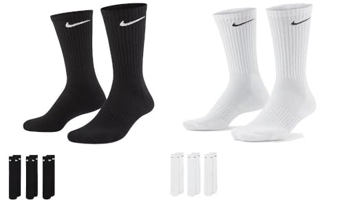 Nike Unisex Trainingssocken Everyday Cushioned Crew Socks SX7664 6 Paar, Artikel:-010 black, Größe:42-46