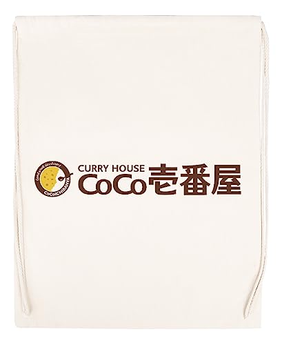Capzy Coco Ichibanya Logo Kordelzug Sporttasche Beige Drawstring Sport Bag