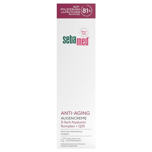 SEBAMED Anti-Aging Augencreme Q10, Augenpflege mit Hyaluronsäure & Phyto-Peptiden, gegen Falten und Augenringe, für Männer und Frauen, Faltenglättung bei 81%* bestätigt