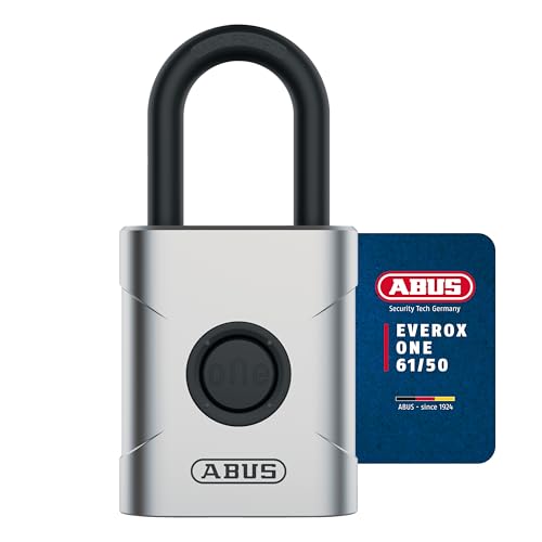 ABUS smartes Vorhängeschloss EVEROX One - schlüsselloses Öffnen auf Knopfdruck - wetterfestes Smart Lock für Schuppen, Gartentor, Spind, Werkzeugkiste u.a. - automatische Verriegelung - 50 mm breit